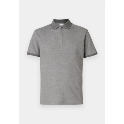 Abbildung von Selected Homme Slhfave ZIP Poloshirt, Herren, Größe: Small, Medium grey melange