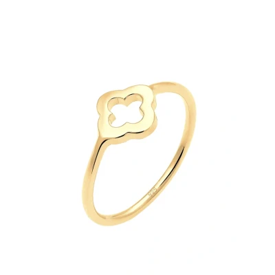 Abbildung von Elli Basic Cloverleaf Ring, Damen, Größe: 54, Goldfarben