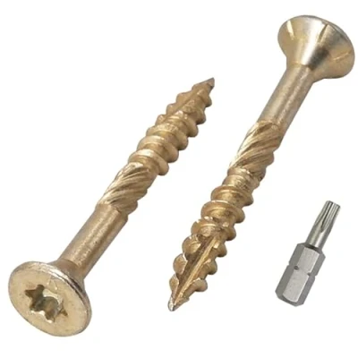 Abbildung von SKIR&#039;CO (100 Stück) Universal Verzinkter Stahl 4,0 x 35 mm Gelb Holzschrauben Senkkopf Torx Kopf Typ 17 Spanplattenschrauben (100, mm)