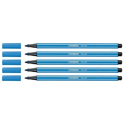 Abbildung von STABILO Fasermaler Pen 68, Strichstärke: 1,0 mm, dunkelblau VE=5