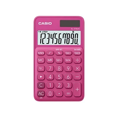 Abbildung von CASIO Taschenrechner SL 310UC, 10 stellig, Trendfarben, Steuerberechnung, Tausenderunterteilung, Solar /Batteriebetrieb, 1 Stück, 0.8 x 7 11.8 cm