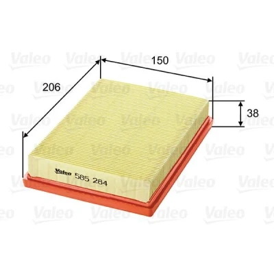 Abbildung von VALEO 585284 Luftfilter 38 150 206 Filtereinsatz MAZDA: Demio Estate