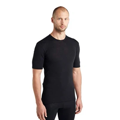 Abbildung von Icebreaker Herren Everyday Kurzärmeliges Crewe T Shirt Funktionsshirt 100% Merinowolle Base Layer Black, L