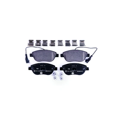 Abbildung von HELLA 8DB 355 015 791 Bremsbelagsatz mit integriertem Verschleißwarnkontakt Bremssattelschrauben Zubehör FIAT: Grande Punto Hatchback