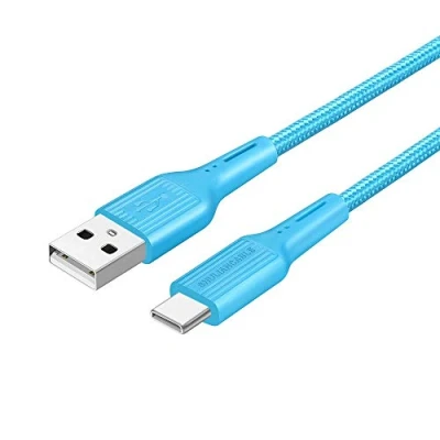 Abbildung von SHULIANCABLE USB C Kabel, Typ Ladekabel und Datenkabel Fast Charge Sync Schnellladekabel Kompatibel für Samsung Galaxy S10/ S9/ S8, Huawei (2m, Blue)