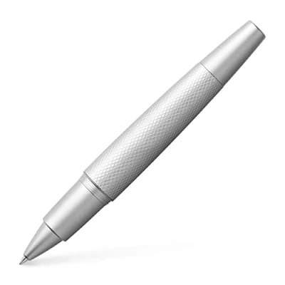 Abbildung von FABER CASTELL 148675 Tintenroller e motion pure Silver, Strichstärke 0,5 mm, Mine schwarz, inkl. Geschenkverpackung