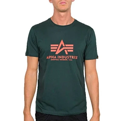 Abbildung von Alpha Industries Tshirt print, Herren, Größe: Small, Petrol