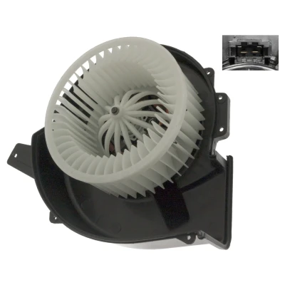 Abbildung von FEBI BILSTEIN 49830 Innenraumgebläse für Linkslenker mit Elektromotor SEAT: Ibiza 3, 4 ST, Sportcoupe, VOLKSWAGEN: Polo IV Hatchback