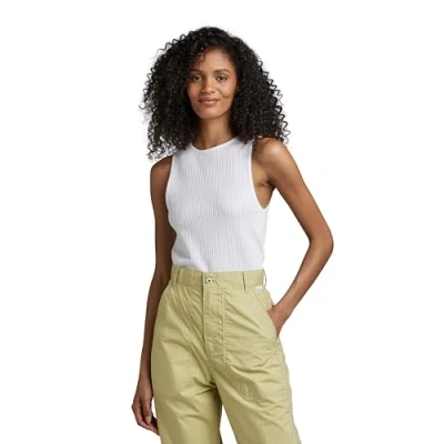 Abbildung von G STAR RAW Damen Tanktop 3D Rib, Weiß (White D23093 D276 110), L