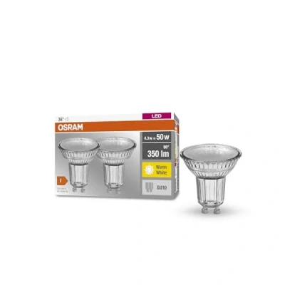 Abbildung von OSRAM LED Reflektorlampe PAR16, 4.3W, Warm Weiß, nicht dimmbar, GU10, 2 pack