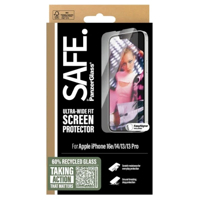 Abbildung von Apple iPhone 13 Panzerglas SAFE by PanzerGlass Ultra Wide Fit Screenprotector incl. applicator