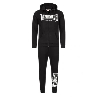 Abbildung von Lonsdale Men&#039;s Feeny Trainingsanzug mit Kapuze, Black/White, 3XL