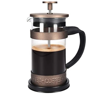 Abbildung von Navaris French Press Kaffeebereiter mit Edelstahl Filter 350 ml Stempelkanne 12x8,5x16,5cm 0,35 l Kaffeezubereiter Presskanne auch für Tee