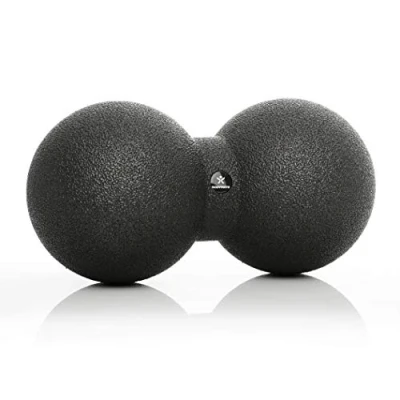 Abbildung von BODYMATE Großer Faszien Duo Ball Schwarz, Selbstmassage für Faszientraining, Durchmesser 12cm Länge 24cm