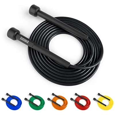 Abbildung von trenas Springseil Jump Rope Skipping Seil Erwachsene &amp; Kinder 3 Meter Einfach verstellbar Speed Schwarz