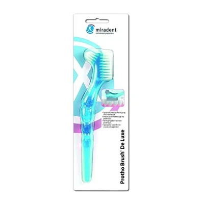 Abbildung von Miradent Prothesenbürste Protho Brush blau trans.