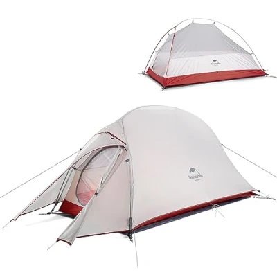Abbildung von Naturehike Cloud up 1 Person Rucksack Zelt Leichtes Camping Wandern Kuppel für Mann(Grau Upgrade 20D)