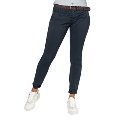 Abbildung von Urban Surface Damen Chino Stoff Hose mit Flecht Gürtel Blue XL
