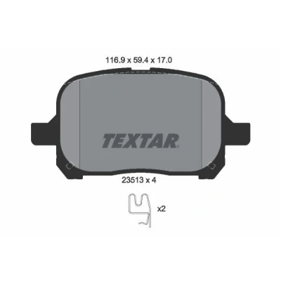 Abbildung von TEXTAR 2351302 Bremsbelagsatz mit akustischer Verschleißwarnung TOYOTA: Previa / Estima II