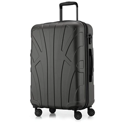 Abbildung von suitline Hartschalen Koffer Trolley Rollkoffer Reisekoffer, TSA, 66 cm, ca. 58 Liter, 100% ABS Matt, Graphite/Grau