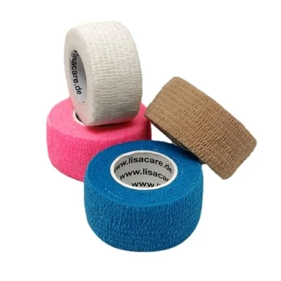 Abbildung von LisaCare Pflaster Fingerkuppe 4 Rollen Set elastisches, wasserfestes, staub fett und schmutzabweisendes Farbmix 5 á 2,5cm x 4,5m