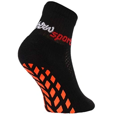 Abbildung von Rainbow Socks Jungen Mädchen Neon Sneaker Sport Stoppersocken 1 Paar Schwarz Größen 24 29