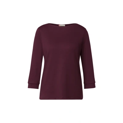 Abbildung von Street One Damen 3227440 Shirt mit U Boot Ausschnitt, Wildberry red, 36