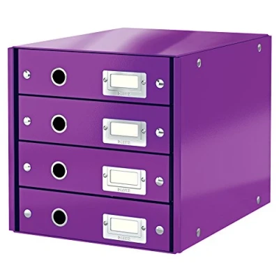 Abbildung von Leitz, Schubladenbox, Lila, 4 Schubladen, A4, Click &amp; Store, 60490062