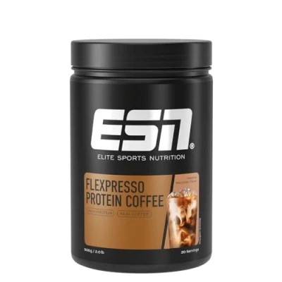 Abbildung von ESN Flexpresso Protein Coffee, Hazelnut Macchiato, 908 g, Cremiger Kaffee mit bis zu 22 g pro Portion, geprüfte Qualität made in Germany