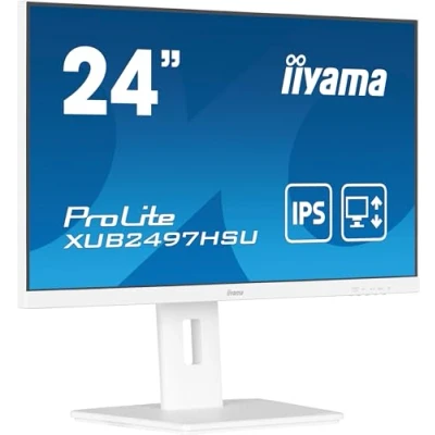 Abbildung von iiyama Prolite XUB2497HSU W2 60,5cm 23,8&quot; IPS LED Monitor Full HD 100Hz HDMI DP USB2.0 Slim Line Höhenverstellung Pivot Adaptive Sync weiß