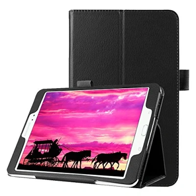 Abbildung von subtel® Flip Cover Tablethülle für Samsung Galaxy Tab S2 8.0 (SM T710 / SM T713 T715 T719) Tablet Schutzhülle mit Ständer, Kunstleder schwarz Case Bumper Klapphülle faltbar Tasche Hülle