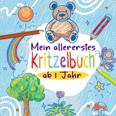 Abbildung von Mein allererstes Kritzelbuch ab 1 Jahr: für neugierige Kinder Malbuch Kleinkinder Jahr Motive mit Tieren und Früchten zum Ausmalen ... ideale Geschenk Jungen Mädchen