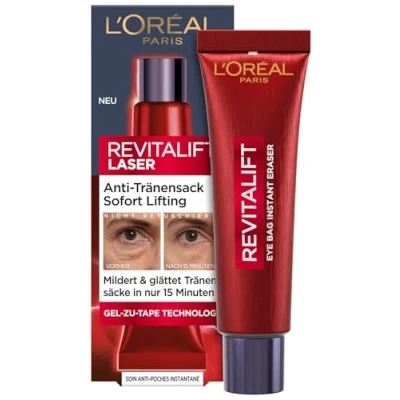 Abbildung von L&#039;Oréal Paris Anti Tränensack Sofort Lifting Straffende Augenpflege gegen Fältchen, Tränensäcke und Schwellungen glättet in nur 15 Minuten Revitalift Laser, Aging Pflege,1 x 15ml