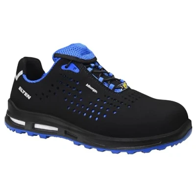 Abbildung von ELTEN Sicherheitsschuhe Impulse XXT Blue Low ESD S1, Damen und Herren, Textil, Kunststoffkappe (Leichter als Stahlkappe), leicht, sportlich Schwarz,Blau45