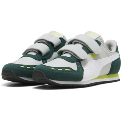 Abbildung von Puma Cabana Racer 20 Unisex Sneaker low für Kinder, Größe: 32.5, Cool light gray/white/dark myrtle/lime smash Schuhe