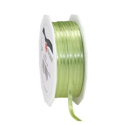 Abbildung von PRÄSENT C.E. Pattberg Satin Pistazie, 50 m Satinband zum Einpacken von Geschenken, 3 mm Breite, Geschenkband Dekorieren &amp; Basteln, Dekoband, Anlass
