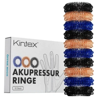 Abbildung von Kintex Akupressurringe, 10 Stück 3 Farben, Finger Massage, Massageringe, Akupressur, Stressabbau, Entspannung