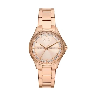 Abbildung von Armani Exchange Damen Quarz 3 Zeiger Uhr mit Armband LADY HAMPTON AX5264