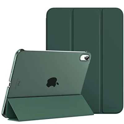 Abbildung von MoKo Schützhülle Kompatibel mit Neu iPad 9. / 8. 7. Generation (2021/2020/2019), Tablethülle Ständer Matt Rückseite Auto Schlaf/Aufwach Funktion für 10,2 Zoll, Nachtgrün