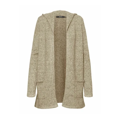 Abbildung von Vero Moda Doffy OPEN HOOD Strickjacke, Damen, Größe: XS, Sepia tint