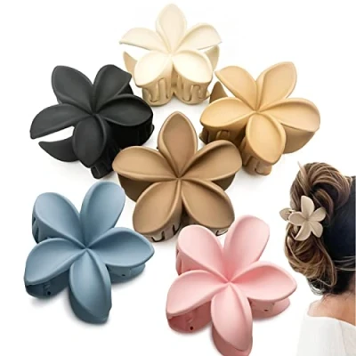 Abbildung von 6 Stück Blumen Haarklammern, rutschfest, matt, Haarspangen für Damen, dickes Haar bis dünnes Haar, Styling Accessoires, niedliche Krallen Clips, Haarspange