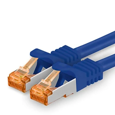 Abbildung von 1aTTack.de 10m Cat.7 Netzwerkkabel Blau 1 Stück Gigabit Ethernet LAN Kabel 10000 Mbit S Patchkabel Cat7 FTP PIMF Schirmung LSZH Rohkabel Rj45 Stecker Cat 6a x 10 Meter