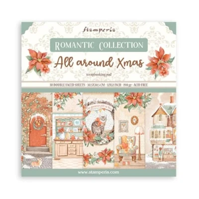 Abbildung von Stamperia Scrapbook Paper Pad for Scrapbooks, Albums, and Bullet Journals, All Around Christmas, Acid Free, Double Sided, Perfect Crafts Gifting (All You Need Christmas) (30.5 x 30.5cm)