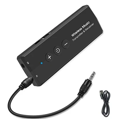 Abbildung von EasyULT 3 in 1 Bluetooth 5.0 Transmitter Empfänger, Wireless Adapter Audio Sender/Receive mit 3.5mm Kabel für Kopfhörer Lautsprecher Radio Auto TV PC Laptop, 10M Distanz