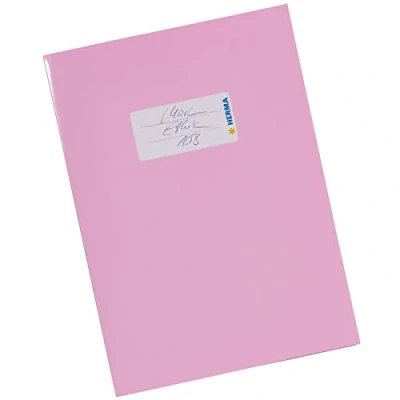 Abbildung von HERMA 19855 Heftumschlag A5 Karton Rosa, Hefthülle mit Beschriftungsfeld aus stabilem &amp; extra starkem Papier, Heftschoner für Schulhefte, farbig
