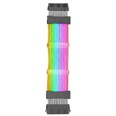 Abbildung von MARSGAMING Mars Gaming MCA 24, ARGB Extender Kabel 24pin ATX für Motherboard, Ultrahelle LEDs, Volle Kompatibilität, AWG18 Reinkupfer, 265mm