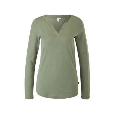 Abbildung von QS by s.Oliver Langarmshirt, Damen, Größe: Small, Guacamole