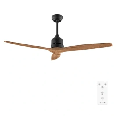 Abbildung von Cecotec Deckenventilatoren EnergySilence Aero 5270 DarkWood, DC 40W Motor, 132 cm, 3 Klingen, Steuerung, Timer, 6 Geschwindigkeiten, Sommer und Winter, einstellbare Höhe 15 oder 25 Leise