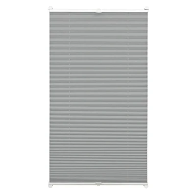 Abbildung von GARDINIA EASYFIX Plissee ohne Bohren, Zum Klemmen, Blickdichtes Falt Rollo, Inkl. aller Montage Teile, 2 Bedienschienen, Schiefer, 60 x 130 cm