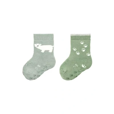 Abbildung von Sterntaler Unisex ABS Krabbelsocken DP Eisbär, steingrün, 22 EU